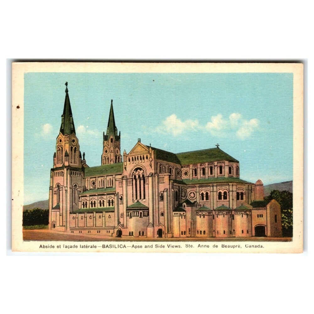 Ste Anne de Beaupré Basilica Canada Apse Side View Postcard PE Co Ottawa